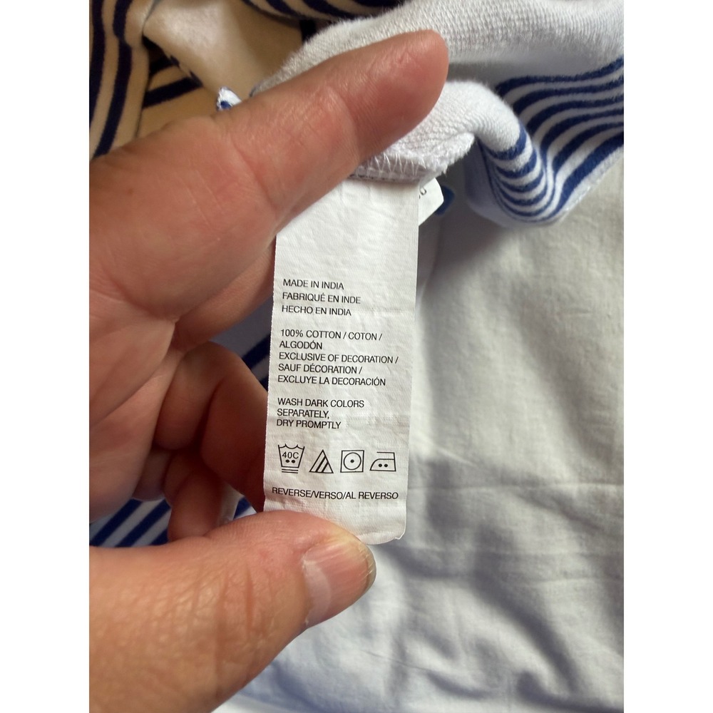 IZOD Advantage Polo Mens XL White Blue Striped Short Sleeve Cotton Golf Preppy - Picture 5 of 11